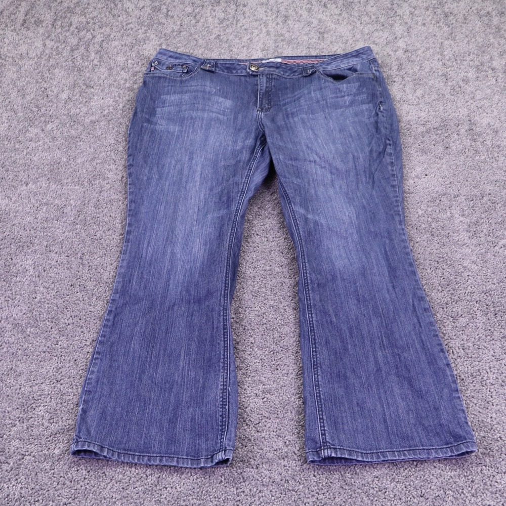 Fashion Bug Jeans Womens 24 Blue Bootcut Stretch Denim Flap Pocket